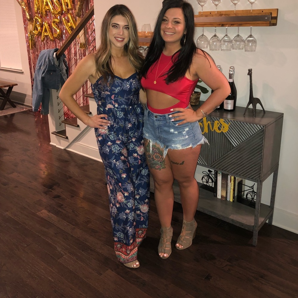 Red cut out body suit from pretty little things size 6